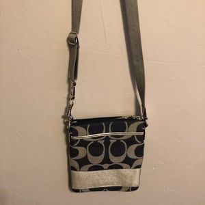 silver coach mini crossbody